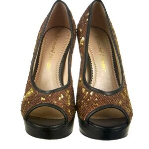 🇫🇷JEAN-MICHEL CAZABAT LEATHER SEQUIN PUMPS MADE IN ITALY
